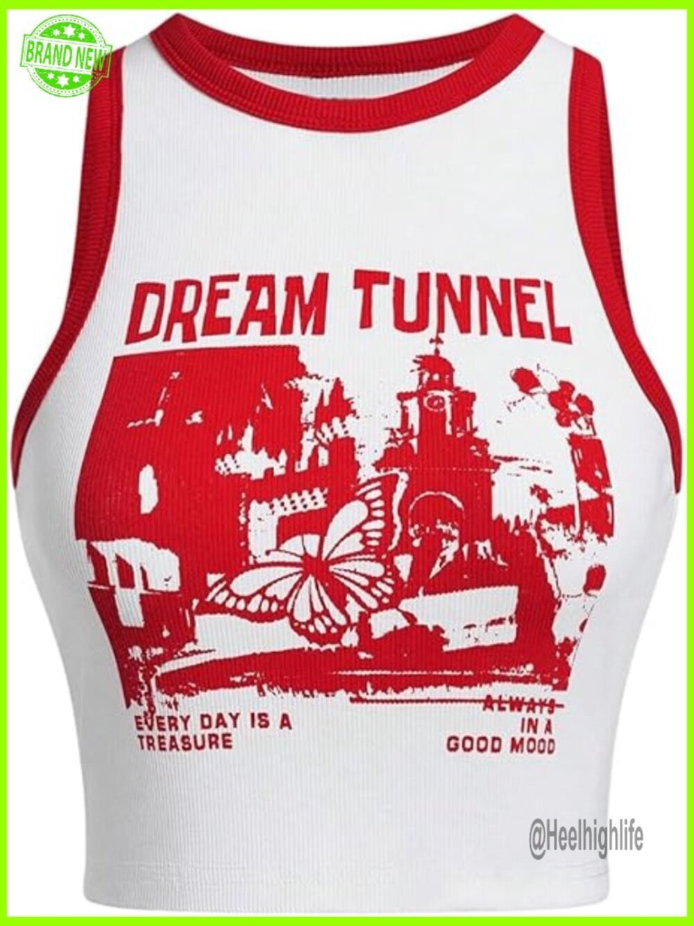 Letter Graphic Crop Tank Top Sleeveless Fitted Y2K Top